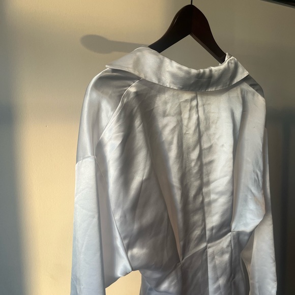 NWT Zara White Satin Effect Dress - Picture 7 of 8